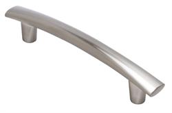 Curved bar handle brushed nickel 128mm centres
