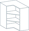 600mm x 600mm Corner Wall Unit carcass in beech (Flat Pack)