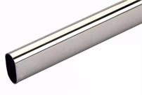 Oval, wardrobe rail - 30mm x 3mtr, chrome