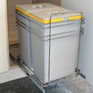 Wirework. Chrome Wire Waste Bin 2 x 24L 400mm Cabnet