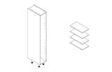 300mm Tall Larder ClicBox Kitchen Cabinet in White