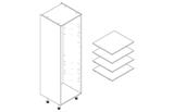 600mm Tall Oven Housing ClicBox Kitchen Cabinet in White