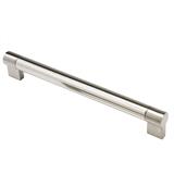 Keyhole bar handle, brushed nickel 632mm centres 22mm diameter