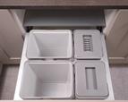 Ace Pull out waste bin to suit 600mm cabinet 2 x 20L 1 x 10L 1 x 9L Light Grey