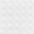 Self-adhesive cover cap, White Grained, 14mm (25 per sheet)		