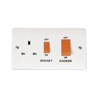 Click 45A Cooker Switch +13A DP Switched Socket White