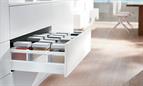 Blum Antaro Tandembox D-Height(450mm) Glass Design Element, Silk White | 50kg