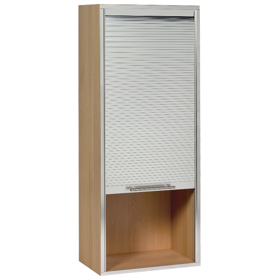 Tambour door system deluxe 600 x 1210mm stainless steel effect HPP
