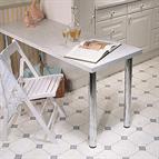 Table leg - 710 x 60mm, Brushed nickel