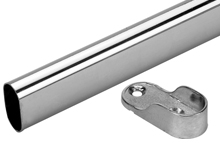 Oval Wardrobe Rail and Fixings