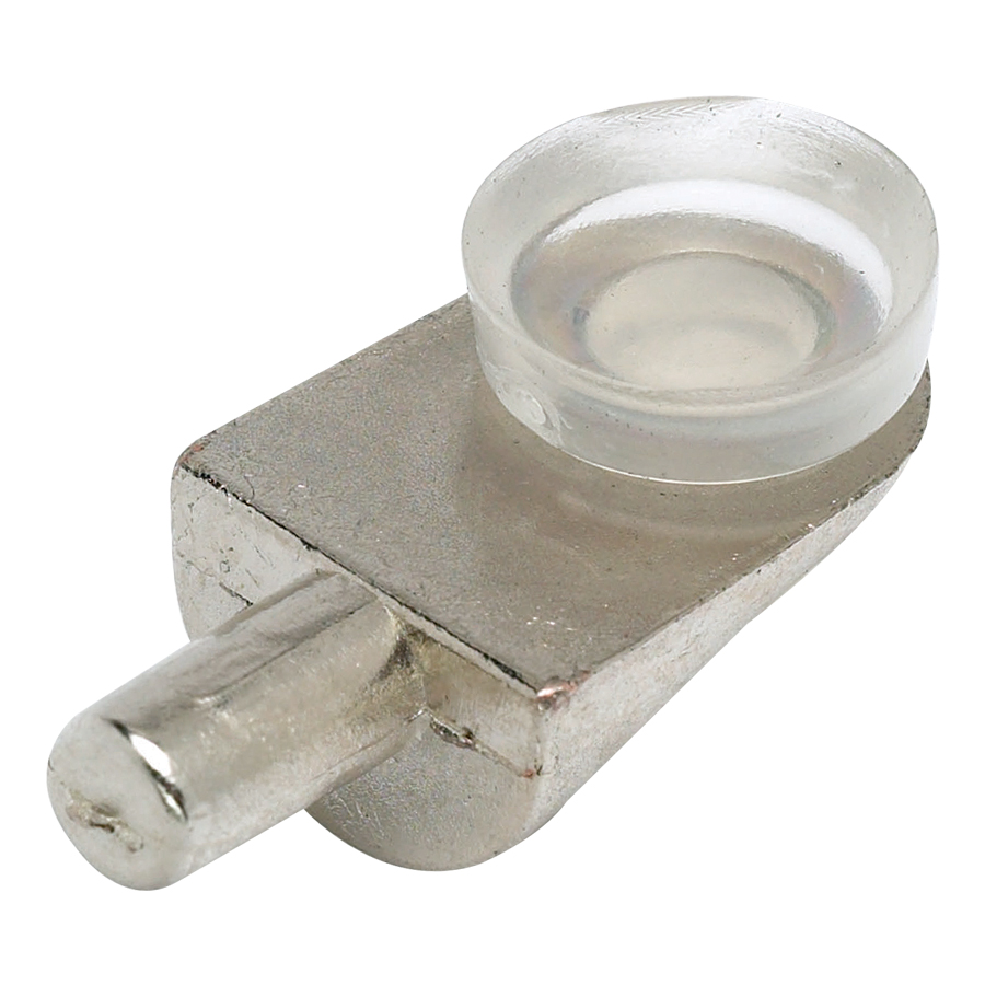 Shelf support for glass with 5mm pin, 20mm lug nickel plated with