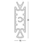 Slim interior wardrobe system, aluminium profile, 3000mm