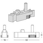 Slim interior wardrobe system, adjustable foot, aluminium
