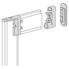 Slim interior wardrobe system, corner joint and wall connector, aluminium