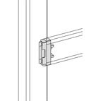 Slim interior wardrobe system, intermediate wall connector, aluminium