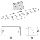 Slim interior wardrobe system, glass shelf bracket, aluminium