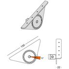 Slim interior wardrobe system, adjustable sloping shelf holder, aluminium
