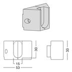 Slim interior wardrobe system, wardrobe rail holder 30 x 15mm, aluminium