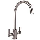 Reginox Genesis Tap Dual Lever Brushed Nickel, includes fixing kit