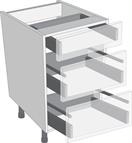 Antaro Metallic Grey 900mm Cabinet Pack, 1 Cutlery &amp; 2 Pan Drawers