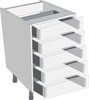 Antaro Metallic Grey 800mm Cabinet Pack, 5 Cutlery Drawers