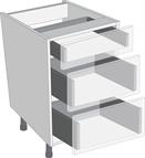 Legrabox Orion Grey 400mm Cabinet Pack, 1 Cutlery &amp; 2 Pan Drawers