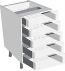Legrabox Orion Grey 400mm Cabinet Pack, 5 Cutlery Drawers