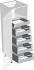 Legrabox Orion Grey 600mm Tall Cabinet Pack, 1 Cutlery &amp; 4 Pan Drawers