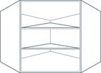 600 x 600 x 900mm Angled Corner Wall Unit Carcass in Light Grey (Flat Pack)