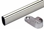 Chrome oval wardrobe rail pack, 25 lengths and 150 ends