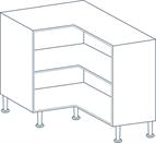 900 x 900 x 720mm L Shaped Corner Base Unit Carcass in White (Flat Pack)