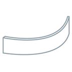 Avanti Quadro 22mm Curved Plinth, Light Grey Grained Paint Eff 150 x 278 x 578mm