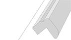 Cornice GL9, 3mtr top fixed round bullnose style high gloss white