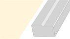Cornice GL10, 3mtr top fixed Square Bullnose style Ivory