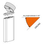 Slim interior wardrobe system, sloping ceiling connector, aluminium