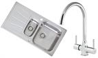 Sink and Tap Pack, Dual Lever Thames Tap and 1.5 Bowl Diplomat Sink