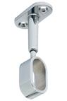 Oval, adjustable wardrobe rail centre support - 30 x 15mm, chrome