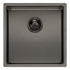 Reginox Miami Gunmetal single bowl integrated sink, 40 x 40