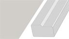 Cornice GL10, 3mtr top fixed Square Bullnose style High Gloss Light Grey