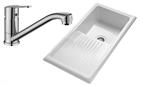 Sink and Tap Pack, Single Lever Dania Tap and Single Bowl Ceramic Sink, White