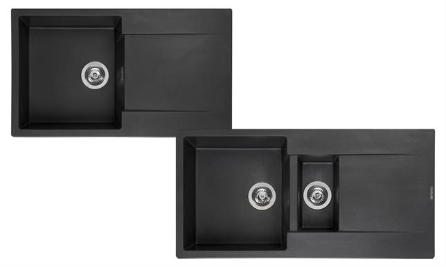 Black Granite Single and 1.5 Bowls