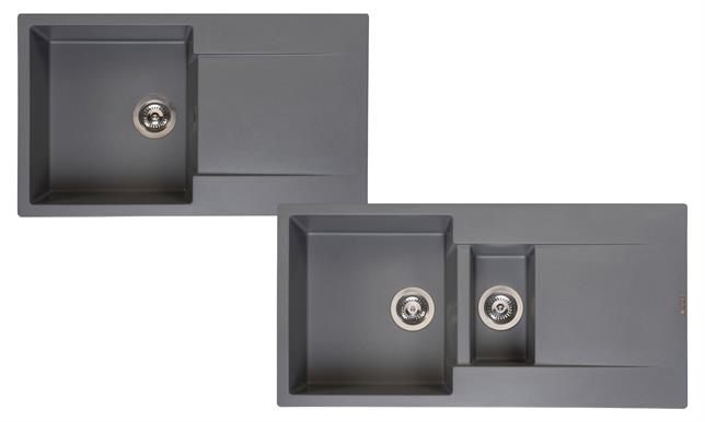 Grey Granite Single and 1.5 Bowls