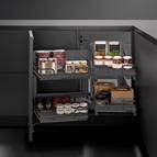 Wirework - Galaxy Anthracite smart corner soft close, 2 inner,2 door baskets LH