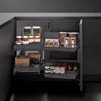 Wirework - Galaxy Anthracite smart corner soft close, 2 inner,2 door baskets RH
