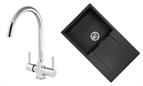 Sink and Tap Pack, Thames Tap and Composite Amsterdam Sink Single Bowl Black