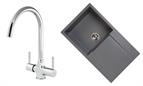 Sink and Tap Pack, Thames Tap and Composite Amsterdam Sink Single Bowl Grey