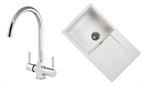 Sink and Tap Pack, Thames Tap &amp; Composite Amsterdam Sink Single Bowl Pure White