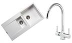 Sink and Tap Pack, Thames Tap and Composite Amsterdam Sink 1.5 Bowl Pure White