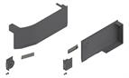 Blum Aventos HK top stay lift &amp; cover cap set for Servo Drive. Dark Grey L&amp;R