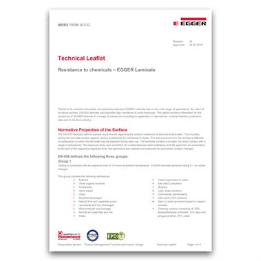 EGGER Laminate Chemical Resistance